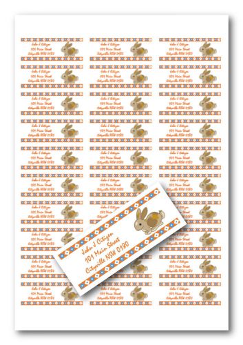 Personalised address labels - Bunny design - Buy 4 sheets, get 1 free!