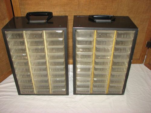 lot 2 Vintage AKRO-MILS 30 Drawer Metal Storage Cabinet Organizer Parts Bin lot2