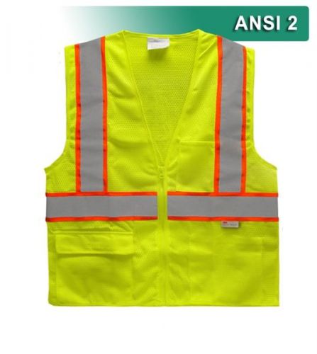 Reflective Apparel Economy Safety Vest Hi Vis Vest Zip Mesh ANSI 2 RAF-586-ST