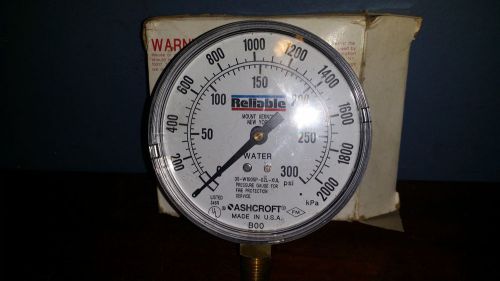 new nos ASHCROFT AIR WATER GAUGE 0-300 PSI 35-W1005P-02L-XUL b00 fire protection