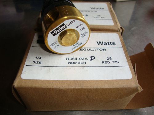 (2) NEW PARKER WATTS R364-02A 1/4&#034; MINIATURE REGULATORS