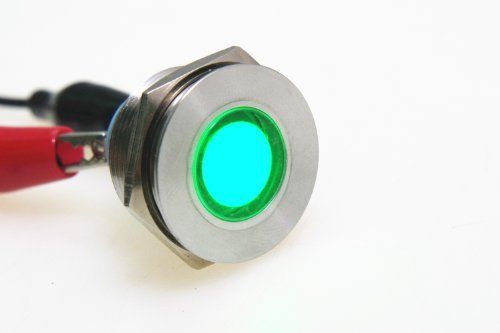 SMAKNA® DC 12V Two Pins Terminals Green Light Signal Indicator Pilot Lamp