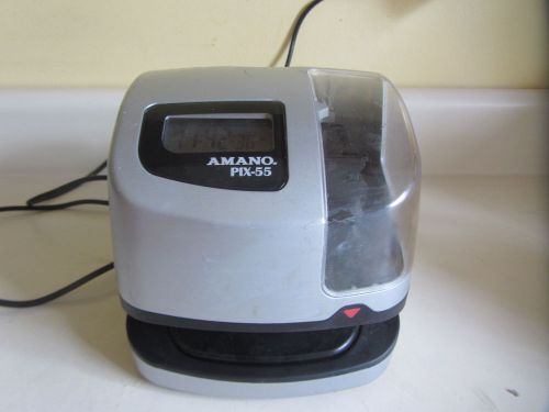 Amano pix-55 time clock recorder / time and date stamp punch card machine for sale