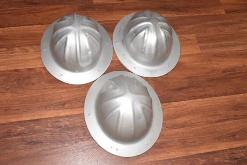 Lot 3 vintage aluminum b.f. mcdonald co construction hard hat metal old mining for sale