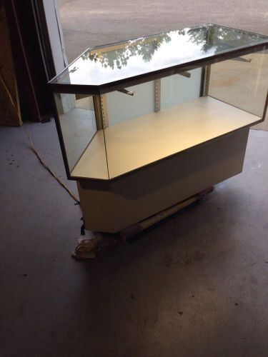 51 1/2 inch full vision display case retail store fixture white glass used for sale