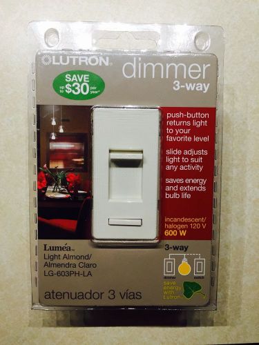 Lutron Lumea Light Almond 3-way Slide Dimmer With On/Off Push Button