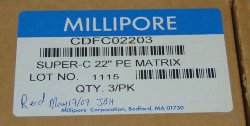 Lot of 2 MILLIPORE SUPER C - 22&#034; PE MATRIX CDFC02203 Cartridges