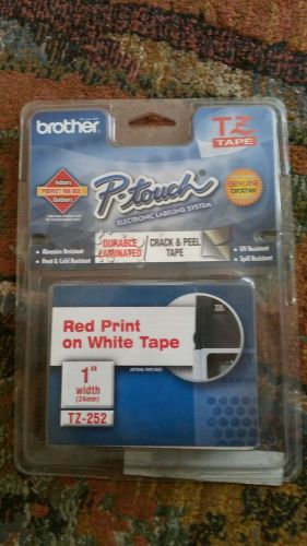 Brother 1 Inch x 26.2 Feet Red on White for P-Touch (TZ52)