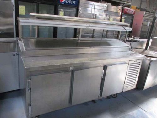 89&#034; kairak 3 door self-contained pizza prep table with overshelf for sale