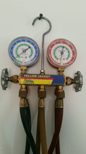 Yellow Jacket A/C Manifold Gauges &amp; Hoses Set R-12/R-22/R-502