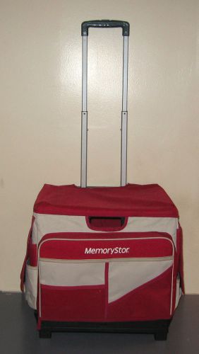 Memerystor 46 compartment storage saddlebag w/staples fold rolling cart for sale