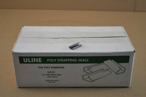 New Box of 1000 Uline Open Metal Poly Strapping Seals 1/2&#034; .5