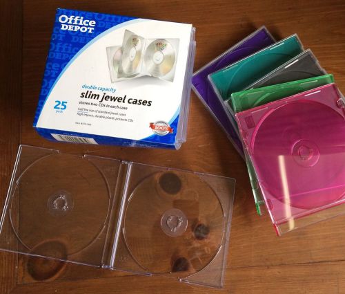 22 Double Capacity Slim Jewel Cases And 5 Singles For CD/DVD