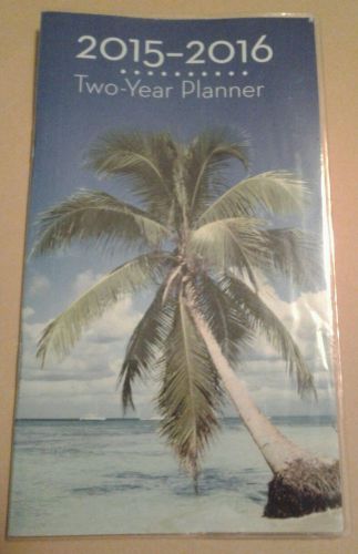 2015 - 2016 PALM TREE 2 YEAR PLANNER ~ SIZE : 3.5&#034; x 6.2&#034; * 48 PAGES *