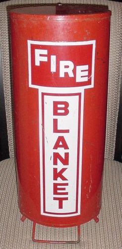 Vintage Fire Blanket Canister Wall Hanging Complete with 5&#039; x 6&#039;  Fire Blanket