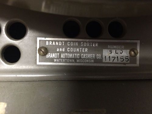 Brandt coin sorter and counter # sld 117155 **works** for sale