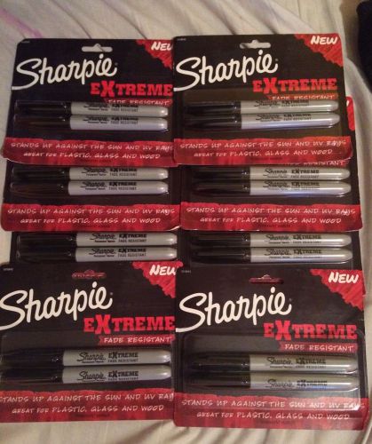 LOT OF (8) 2 Packs Of Black Sharpie eXtreme 16 markers total NEW SEALED Cheap!