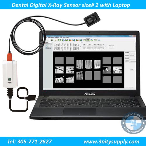 Dental Digital Intraoral X Ray Sensor Size # 2 + Software + New Laptop 15&#034;.Great