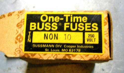 Bussmann non-10  10 amp, 250 volt, one-time fuse, qty 1o for sale