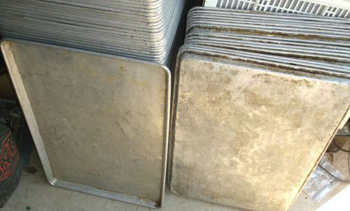 Lot of 100 Used Commercial Grade Full Size Aluminum Baking Sheet Pans 18&#034; x 26&#034;