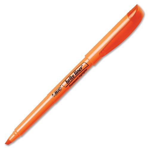 Bic brite liner highlighter - chisel marker point style - orange ink - 12 / for sale