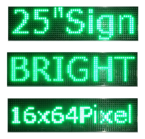 5pcs 25&#034;x 6.5&#034; led sign programmable scrolling window message display green p10 for sale