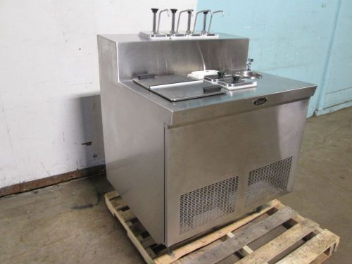 &#034;randell&#034; h.d. commercial ice cream freezer w/refrigerated topping rail for sale