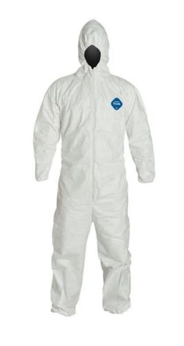 XL Sunrise Tyvek Hooded CASE-25 Coverall Chemical White Elastic Wrists &amp; Ankle
