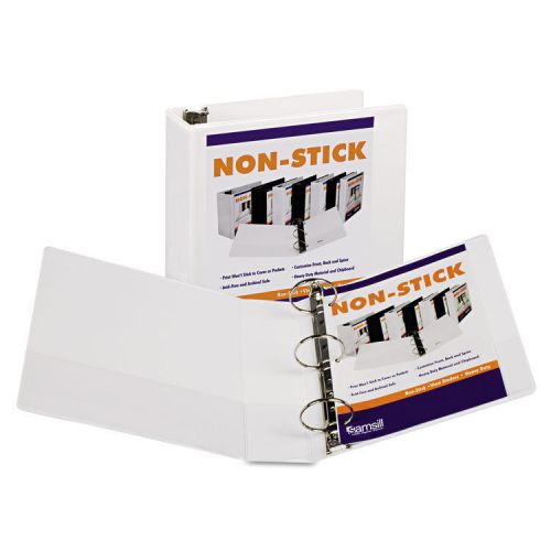 Samsill Nonstick Round Ring View Binder, 11 X 8.5, 3&#034; Capacity, White