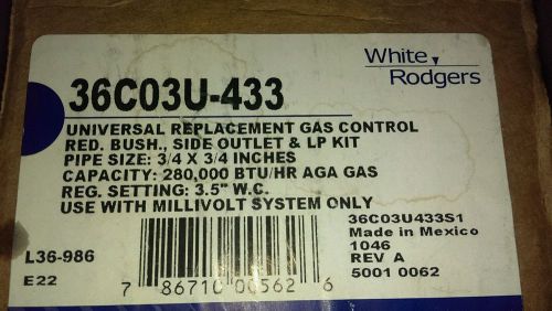 36c03u-433 white rodgers millivolt mv gas control furnace valve for sale