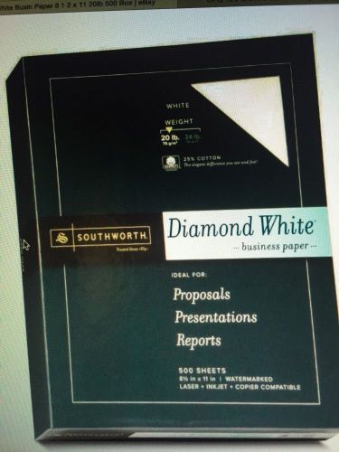 SOUTHWORTH 31-220-10 DIAMOND WHITE BUSIN.PAPER 8 1/2 X 11 20LB 500/BOX