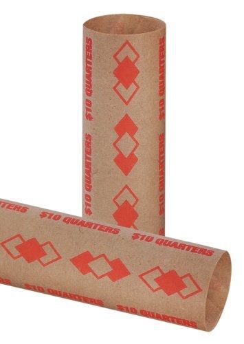 PM Company SecurIT $10.00/Quarter Pre-Crimped Tubular Coin Wrappers, 3.25 Inches