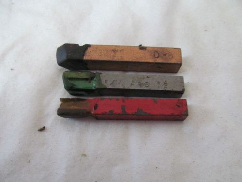 Misc Group of 3 Carbide Tipped Mill Lathe Cutter Tool Bits, NOS