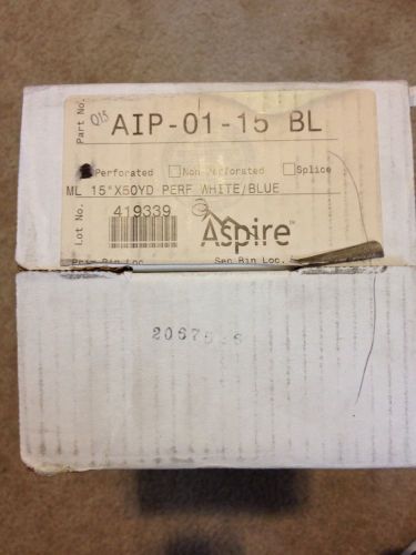 ASPIRE Premium AIP-01-15 BL PERFORATED WHITE/BLUE 15&#034;X50YARD High Gloss Vinyl