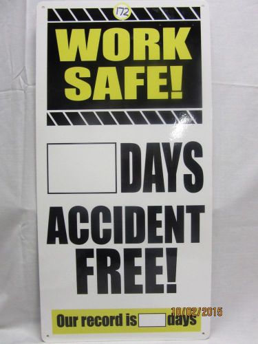 Work safe number of days accident free metal sign bar man cave garage our#172 for sale
