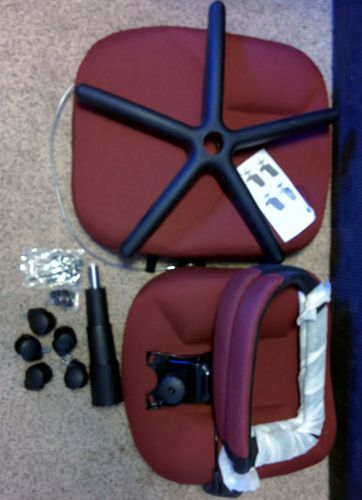 Nib global 9382 lumbar pump executive high back office chair; burgundy red black for sale
