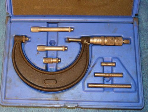 Vintage K-D Central Tools Micrometer Set Interchangeable Anvils Machinist Tools