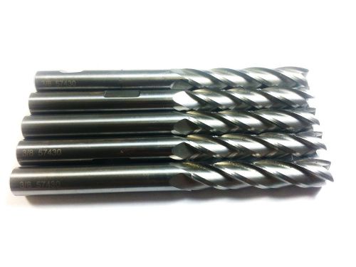(Lot of 4) 3/8&#034; HTC Carbide 4 Flute Long End Mill (B 122)