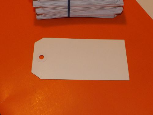 100 White #5 Inventory Price Scrapbook Craft Shipping Tags 4 3/4&#034; x 2 3/8&#034; New