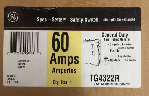 Ge tg4322r 3 pole 60 amp 240 volt disconnect for sale