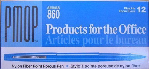 NEW Papermate PMOP 860 Blue Nylon Fiber Point Porous Pen Dozen