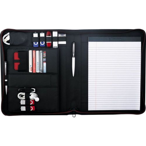 Elleven Vapor Zippered iPad/Tablet Padfolio Writing Pad - Black