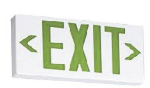 Lithonia EXG LED M6 Green LED Exit Sign with White Thermoplastic Housing