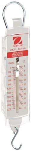 Ohaus 8004-MA Pull Type Spring Scale, 2000g/72oz Capacity, 50g/2oz Readability