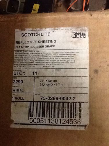 Scotchlite  reflective sheeting flat top engineer grade 2290 white 36&#034;x 50 for sale