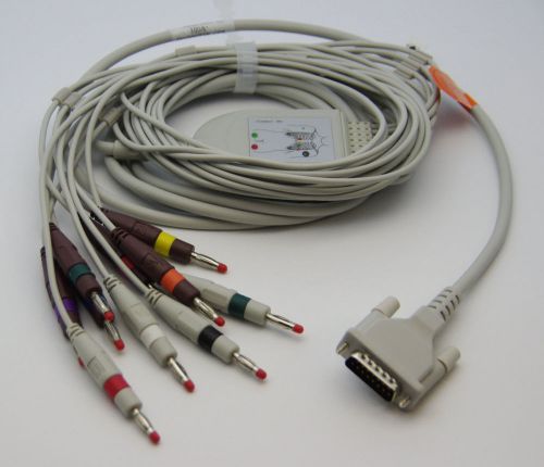 Schiller 10 Lead ECG/EKG Cable AHA Banana 4.0mm FDA/CE Approved, new , in  USA