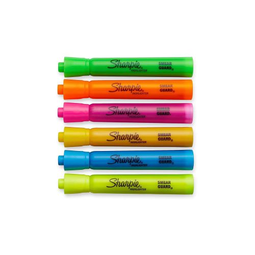 Sharpie Accent Tank-Style Highlighters 6 Colored Highlighters (25076) 6-Pack