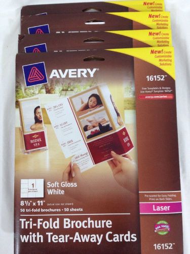4 pack - Avery Tri-Fold Brochure with Tear - Away Cards, 50 Brochures 16152