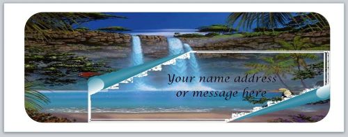 30 Personalized Return Address Labels Waterfall Buy 3 get 1 free (bo791)