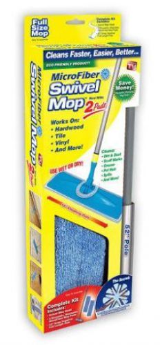Microfiber swivel mop w/ 2 pads for sale